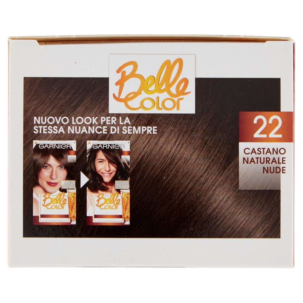 Garnier Belle Color Colore Luminoso, Tinta per Capelli Bianchi 22 Castano Naturale Nude